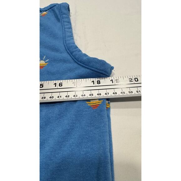 PJ Salvage Loungewear Sun Out Tank Top Size XS Blue Sleeveless Boxy Terry Knit - Picture 9 of 9